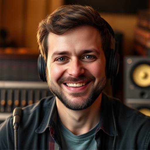 Portrait of Cameron West, the Audio Engineer, smiling with a friendly expression.